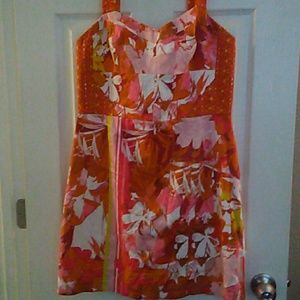 Ali Ro Floral mini dress exposed zipper size 12