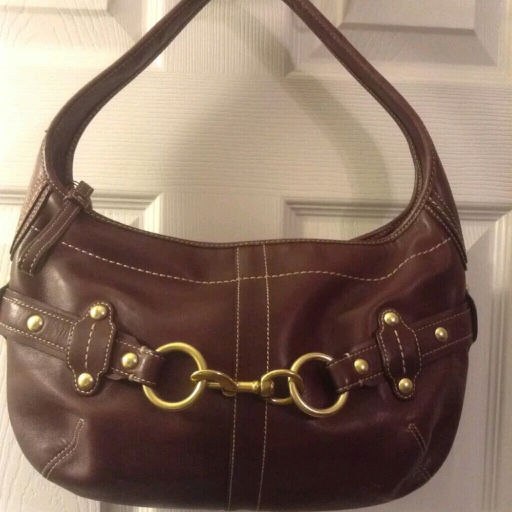 Two COACH Leather Hobo Purses 1-Brown and 1-Cream