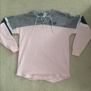 Lace-Up Varsity Crew PINK