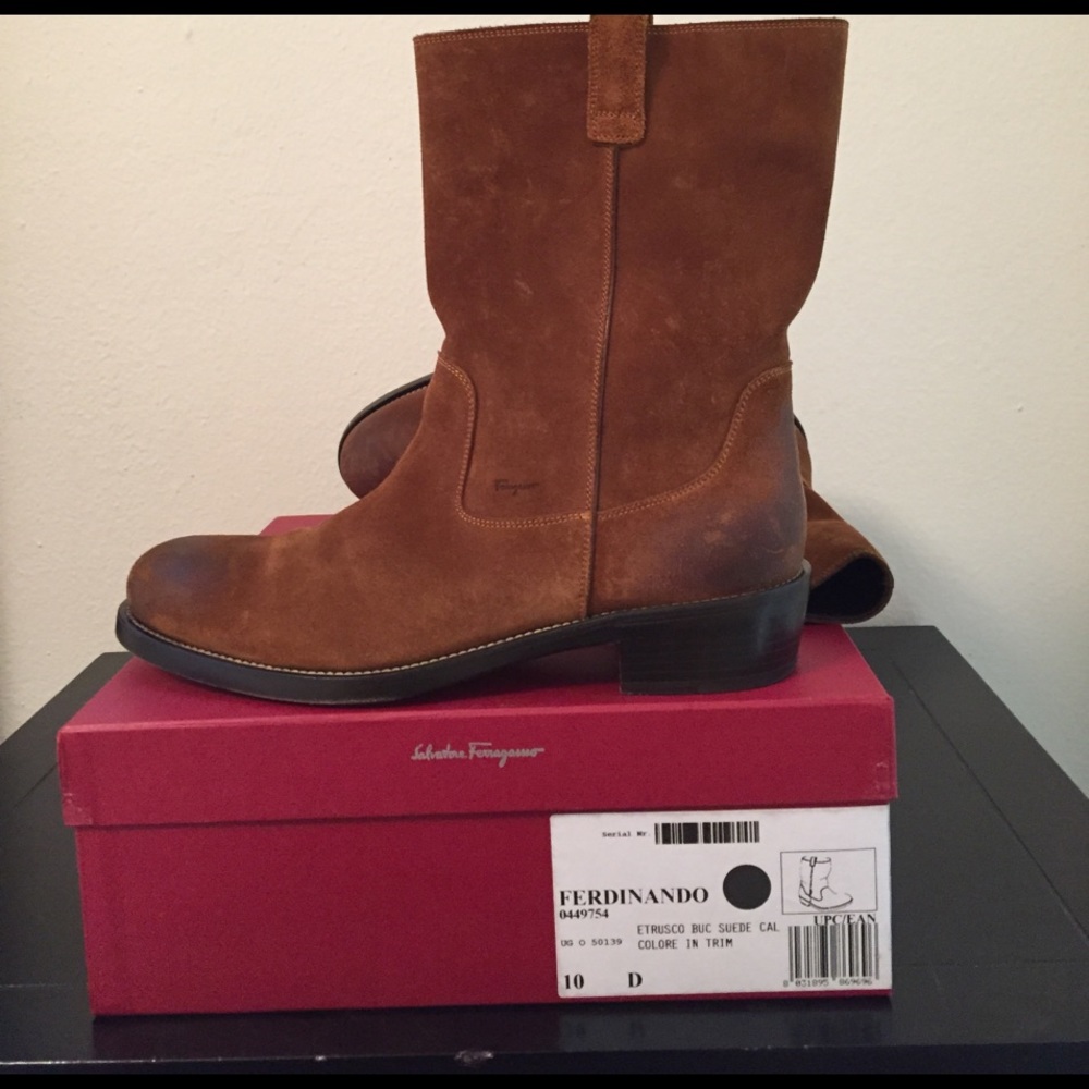Ferragamo suede boots. Like New