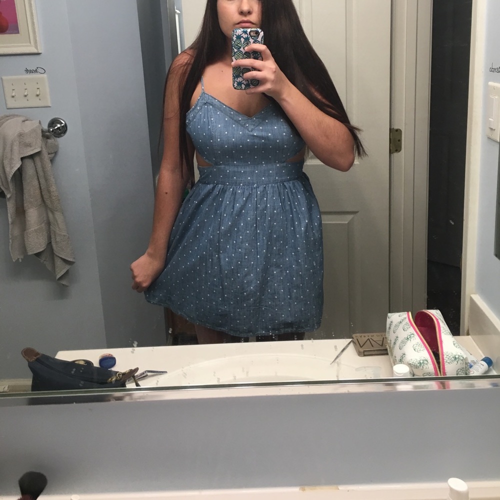 Polka dot dress with cut outs