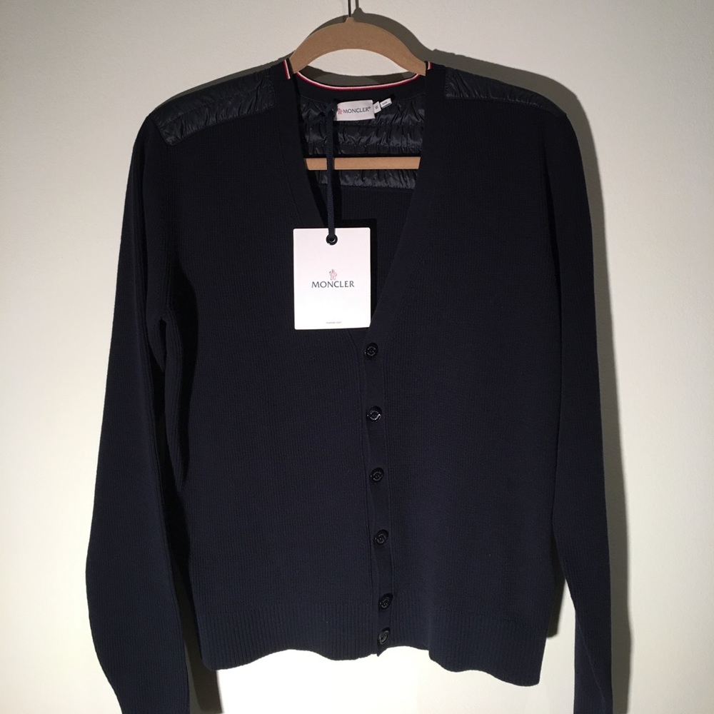 Moncler Navy Cardigan Sweater
