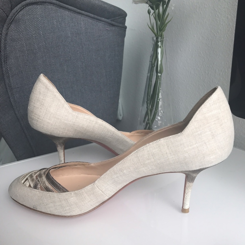Christian Louboutin canvas kitten heels - Picture 4 of 7