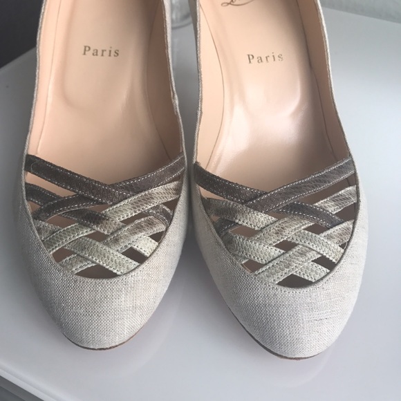 Christian Louboutin canvas kitten heels - Picture 2 of 7