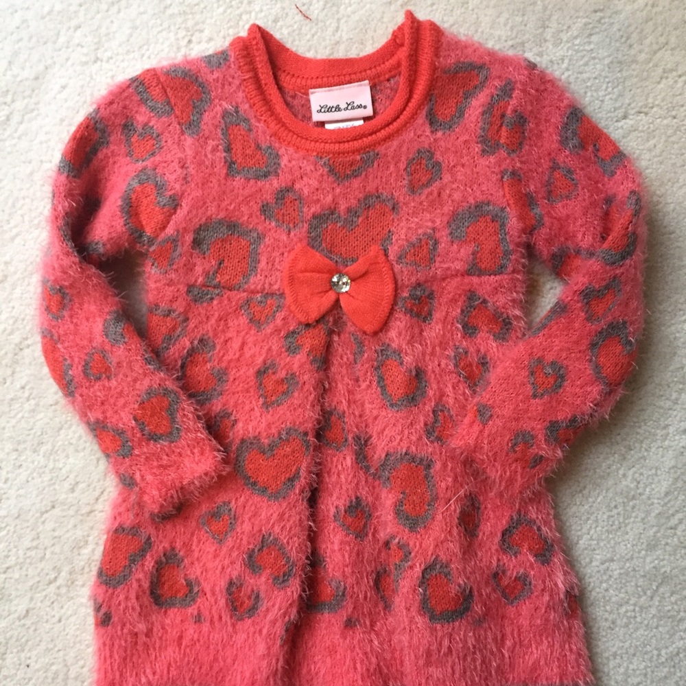 Little Lass fuzzy sweater, size 2T.