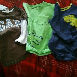 3 long sleeve tops (gap and carters)