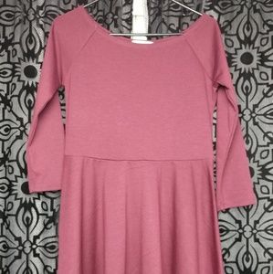 Burgandy Free Bird Skater Dress