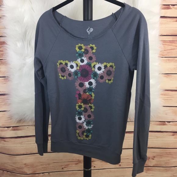 Full Tilt Sweaters - Floral cross sweater (preloved)