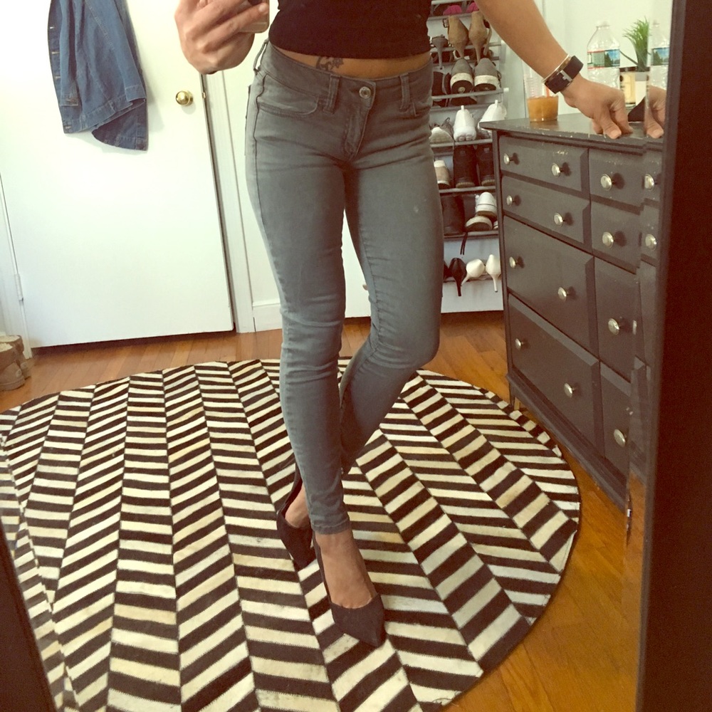 Olive green jeggings from AE!