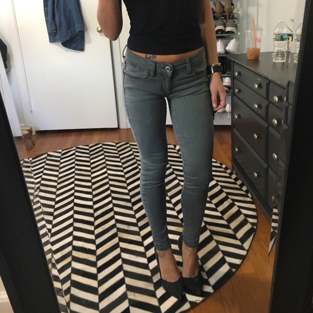 Olive green jeggings from AE! - Picture 3 of 5
