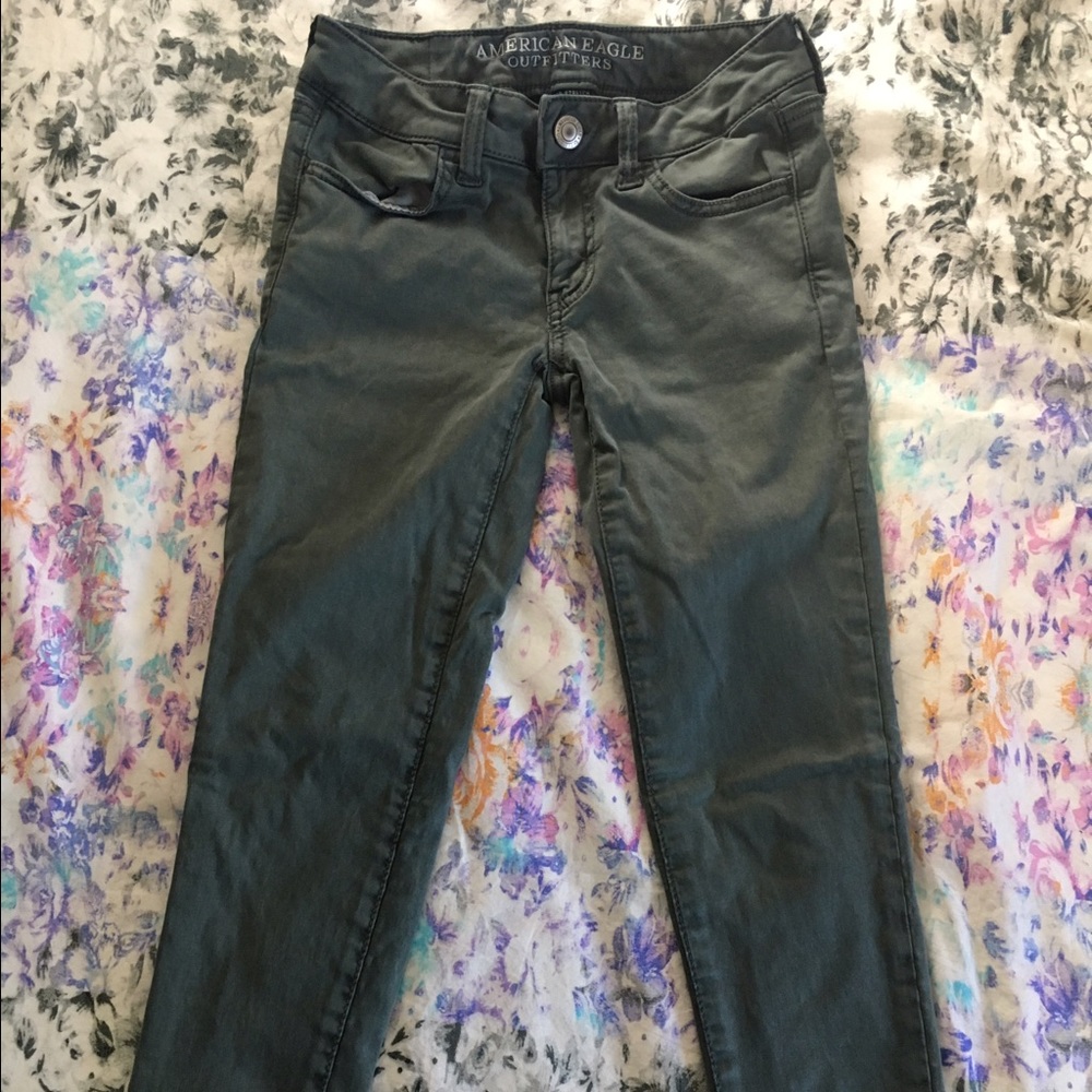 Olive green jeggings from AE! - Picture 4 of 5