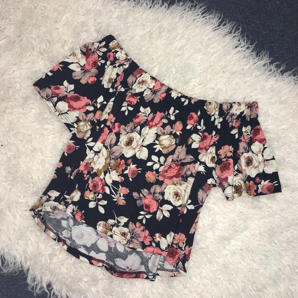 Flowered Off The Shoulder Top