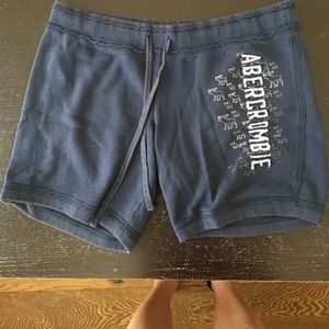 Navy Abercrombie & Fitch Cotton Shorts