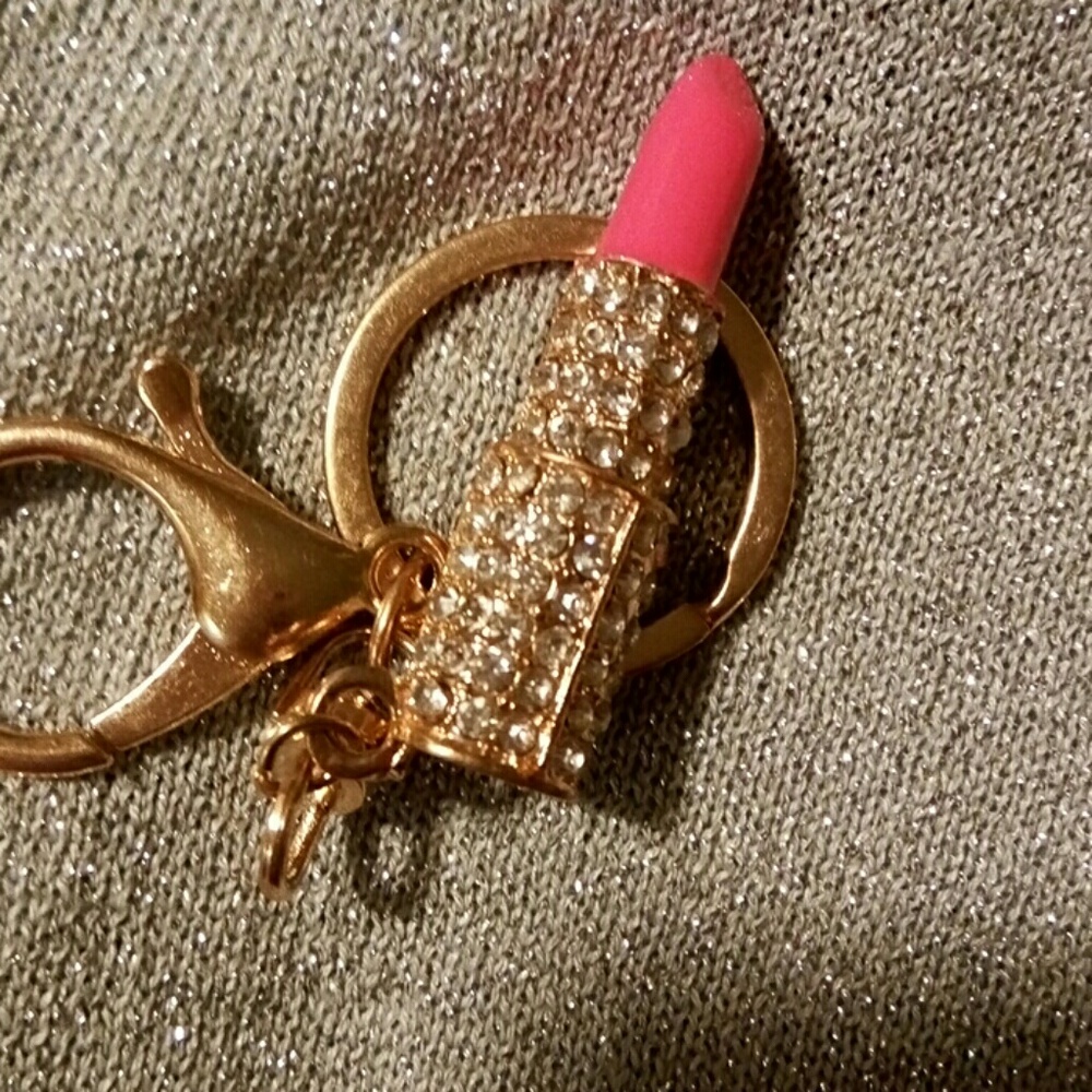 LIPSTICK AND DIAMOND KEYCHAIN - Picture 2 of 4