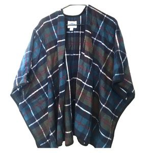Old Navy plaid poncho.