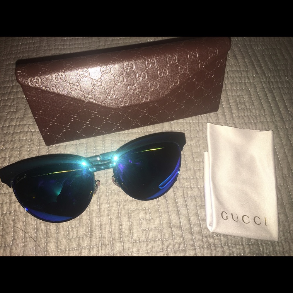 Gucci 4249/S 3SSZ0 Green Blue Mirrored Sunglasses