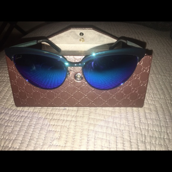 Gucci 4249/S 3SSZ0 Green Blue Mirrored Sunglasses main image 4