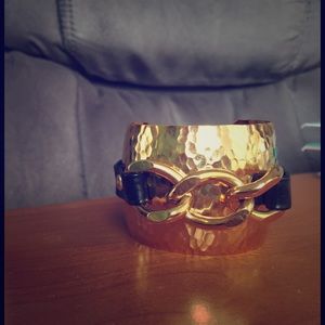 NWT Gold and black cuff bracelet