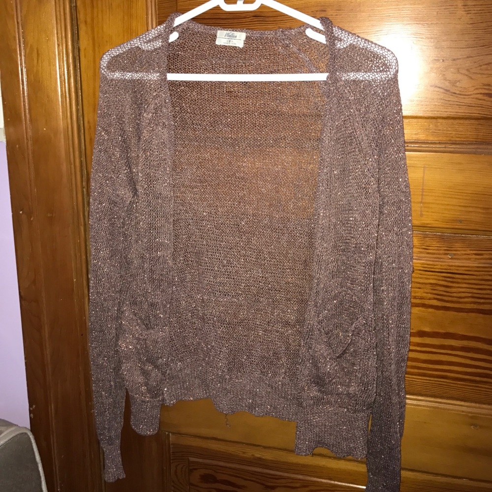 Madewell pink shimmery cardigan