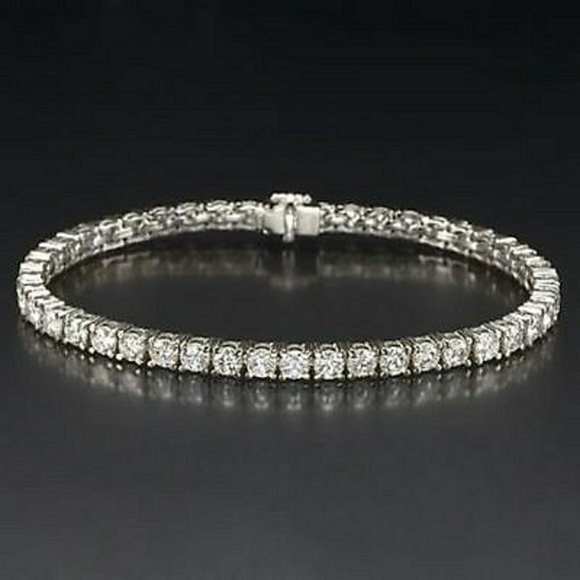 14k gold plated 3mm Tennis Bracelet 7.5 inches - Picture 2 of 10