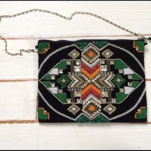 Black Beaded Clutch Purse