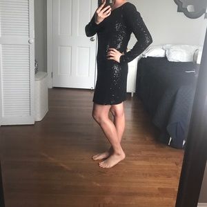 Express Black Sequin Cocktail Dress