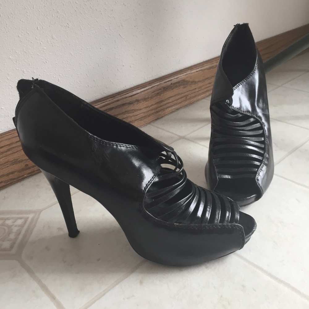 Black strappy heels