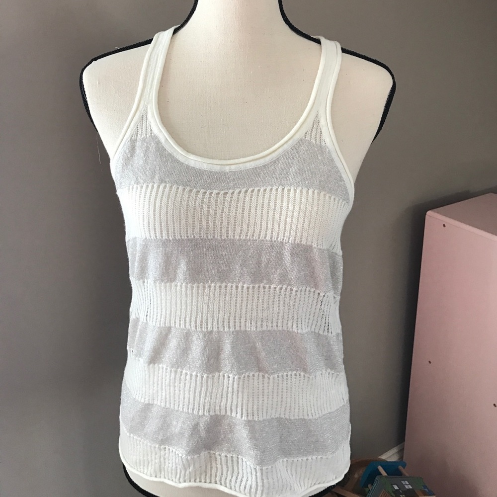 Express racer back silver and Ivory top