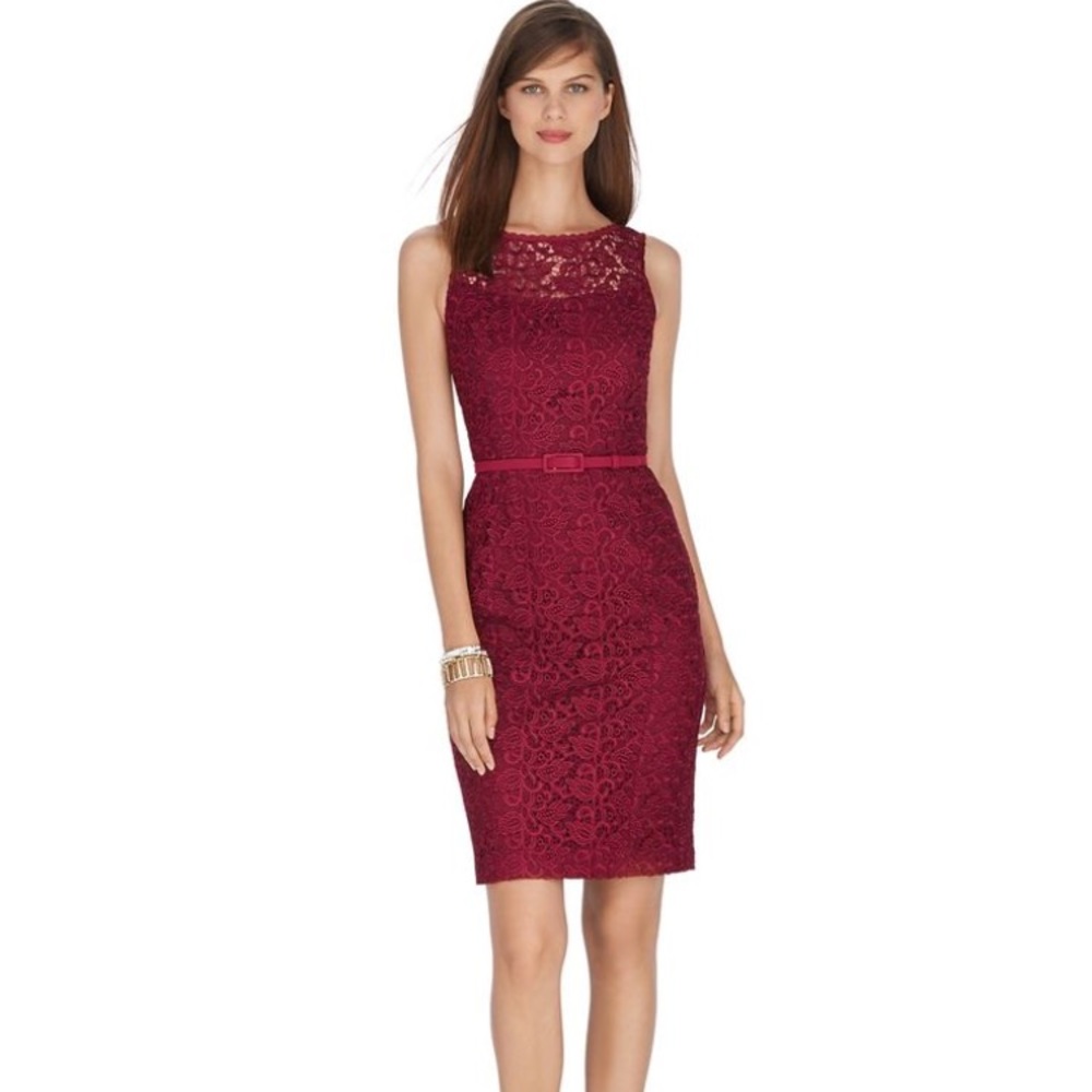 Red wine lace cocktail dress.  size 0.