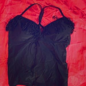 Fringe tankini top