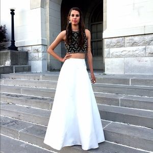 Black and white two piece dress