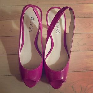 Guess Magenta Slingback Spring Pumps