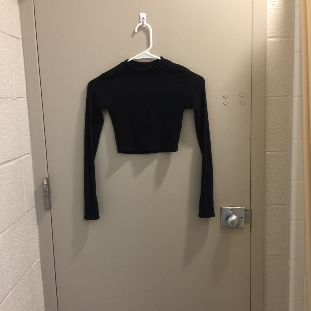 High Neck Crop Top w/ Thumb Holes