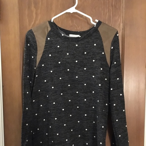 12PM by Mon Ami Sweaters - Gray Polka Dot Sweater