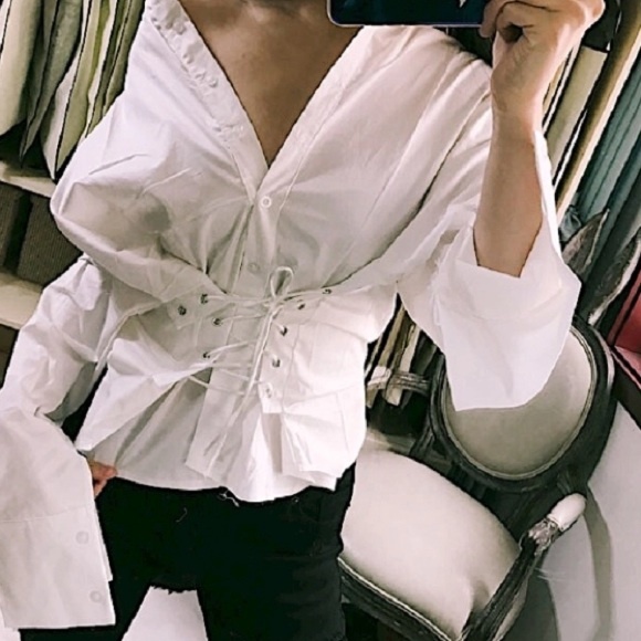 SEMI- Annual SALE ! ! Corset Shirt, TRENDY ! - Picture 2 of 4