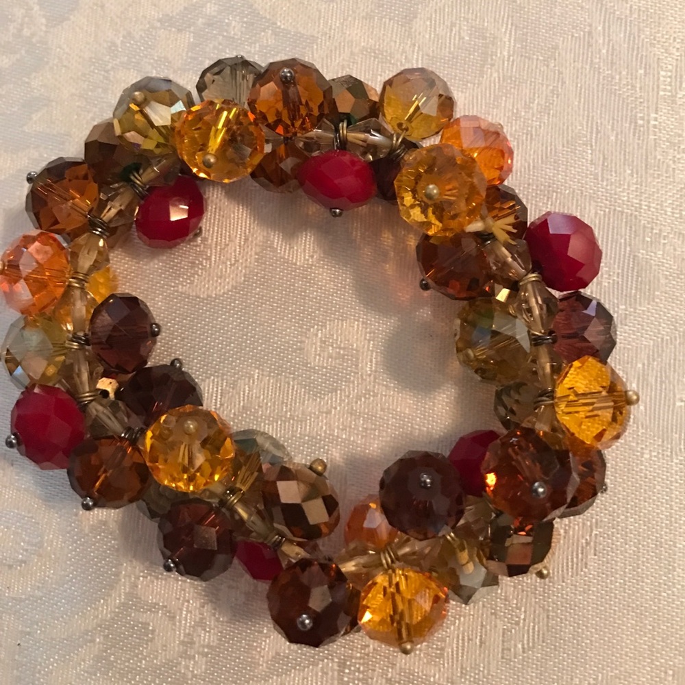 Sparkly shades of Rust, Amber, Red and Gold Beads