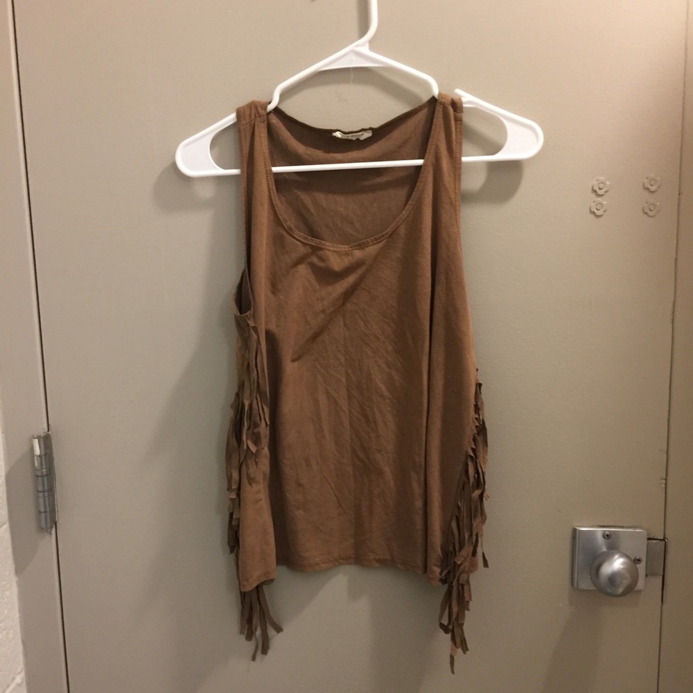 Brown Tank w/ Side Fringe