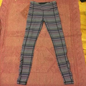 Lululemon purple striped yoga tights