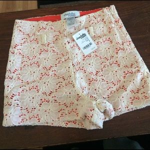 Charlotte Russe cream and coral shorts