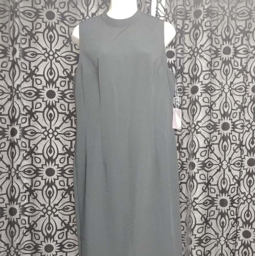 Black Color Block midi Dress