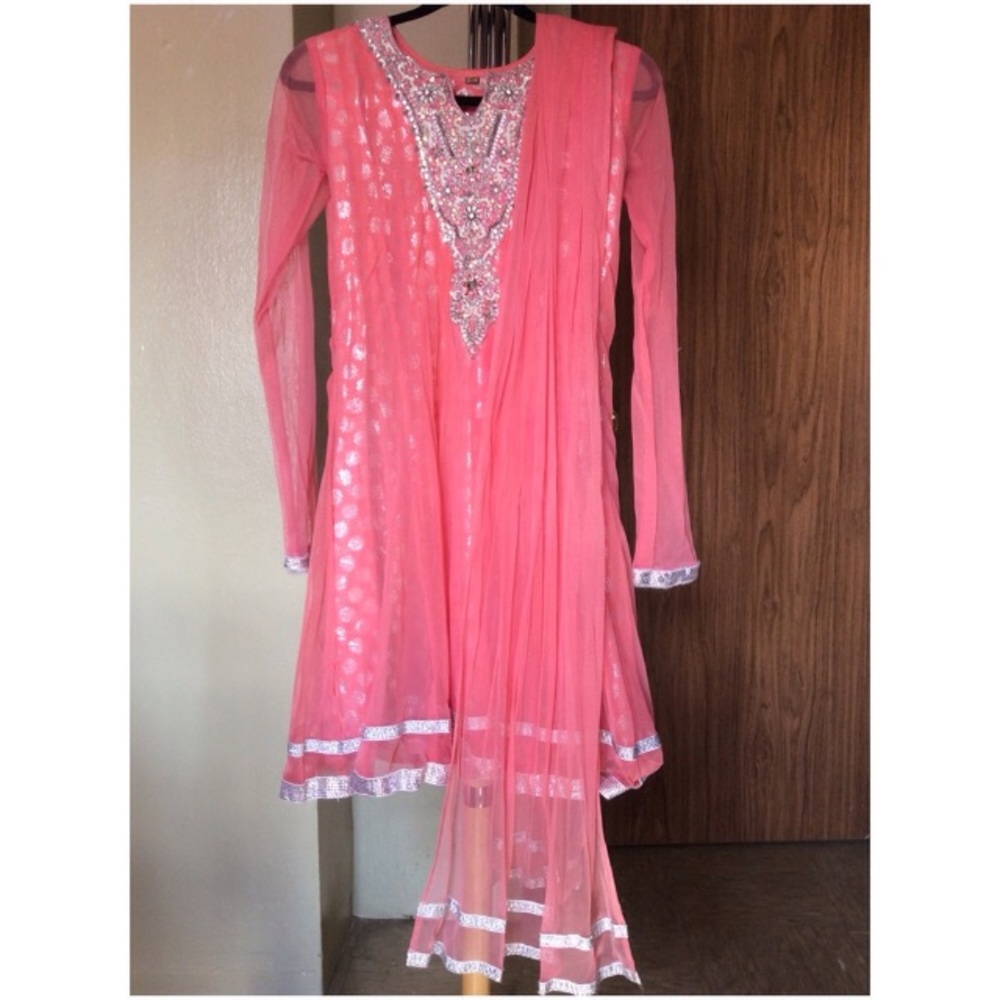 Pink anatkali Indian dress Bollywood dress