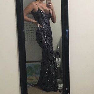 Glittery Floor-Length Formal Dress