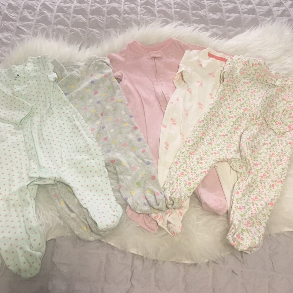 Baby Gap Footie Pajamas. Set of five. 0-3mo.