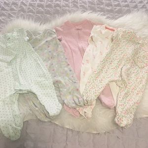 Baby Gap Footie Pajamas. Set of five. 0-3mo.