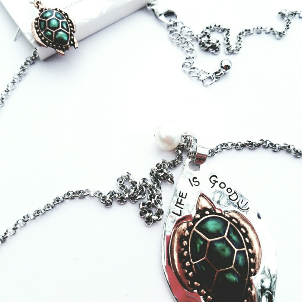 Life is good turtle necklace set - Picture 4 of 4
