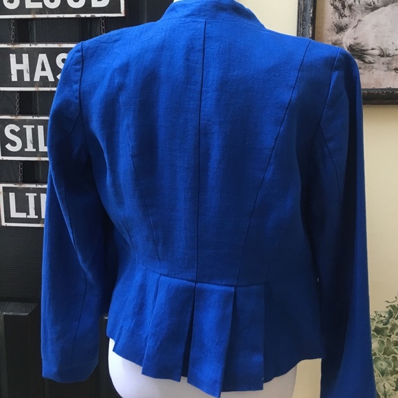 Cobalt Blue Linen Jacket - Picture 5 of 6