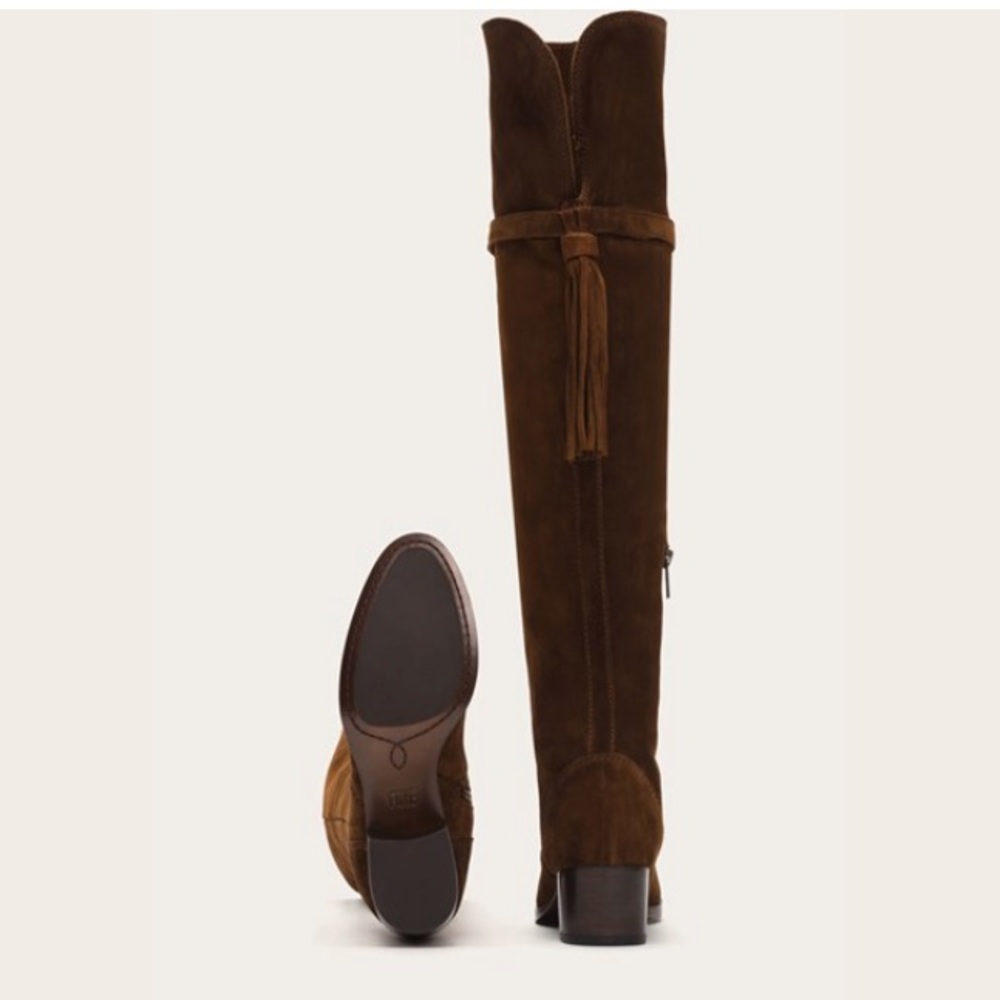NWT  FRYE Over the Knee Suede "Clara" Tassel Tall G O R G E O U S  Boots - Picture 3 of 11