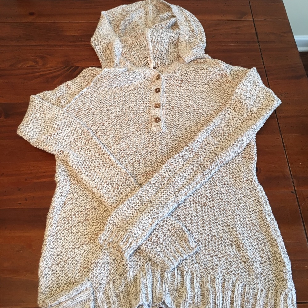 Free people light weight hooded sweater