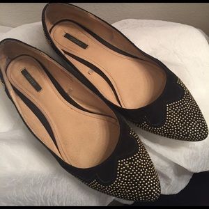 Gold studded flats!