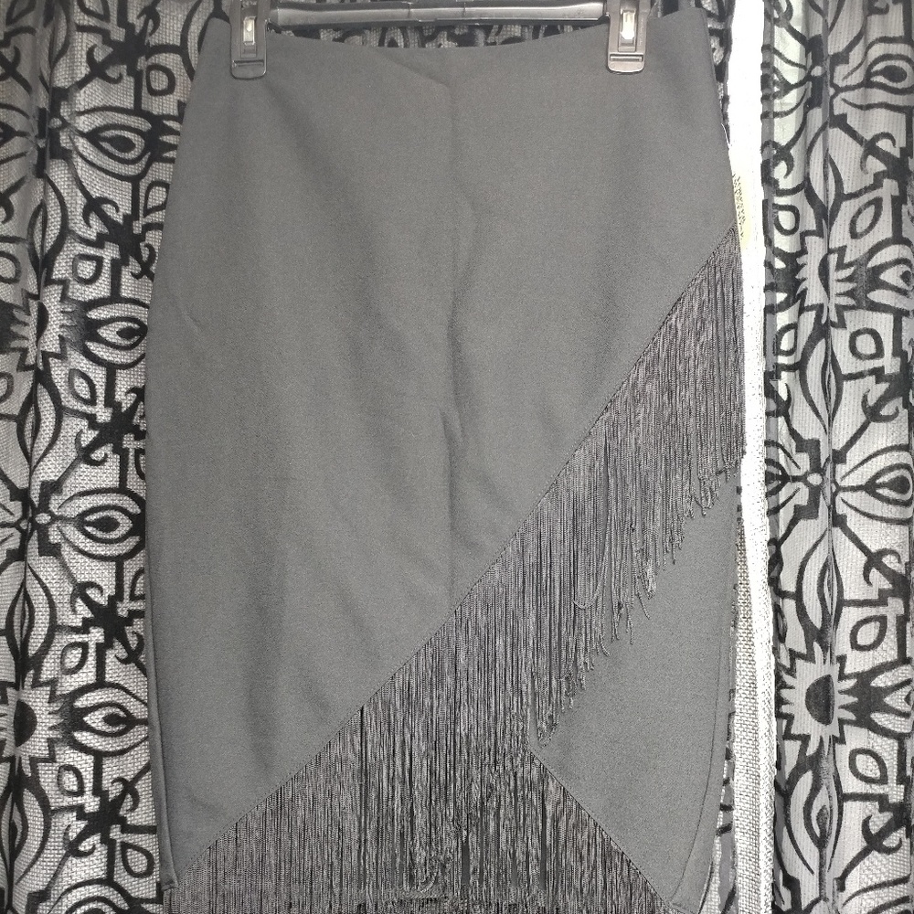 Black Forever 21 Fringe Wrap Skirt